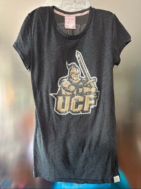 PINK Victoria’s Secret UCF Knights Sequin Tee Medium Gray Rare Collegiate Shirt